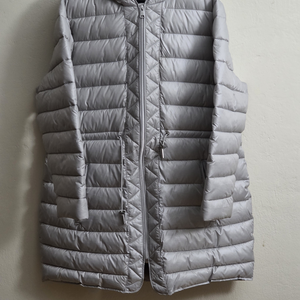 Kenneth Cole Silver Puffer Coat